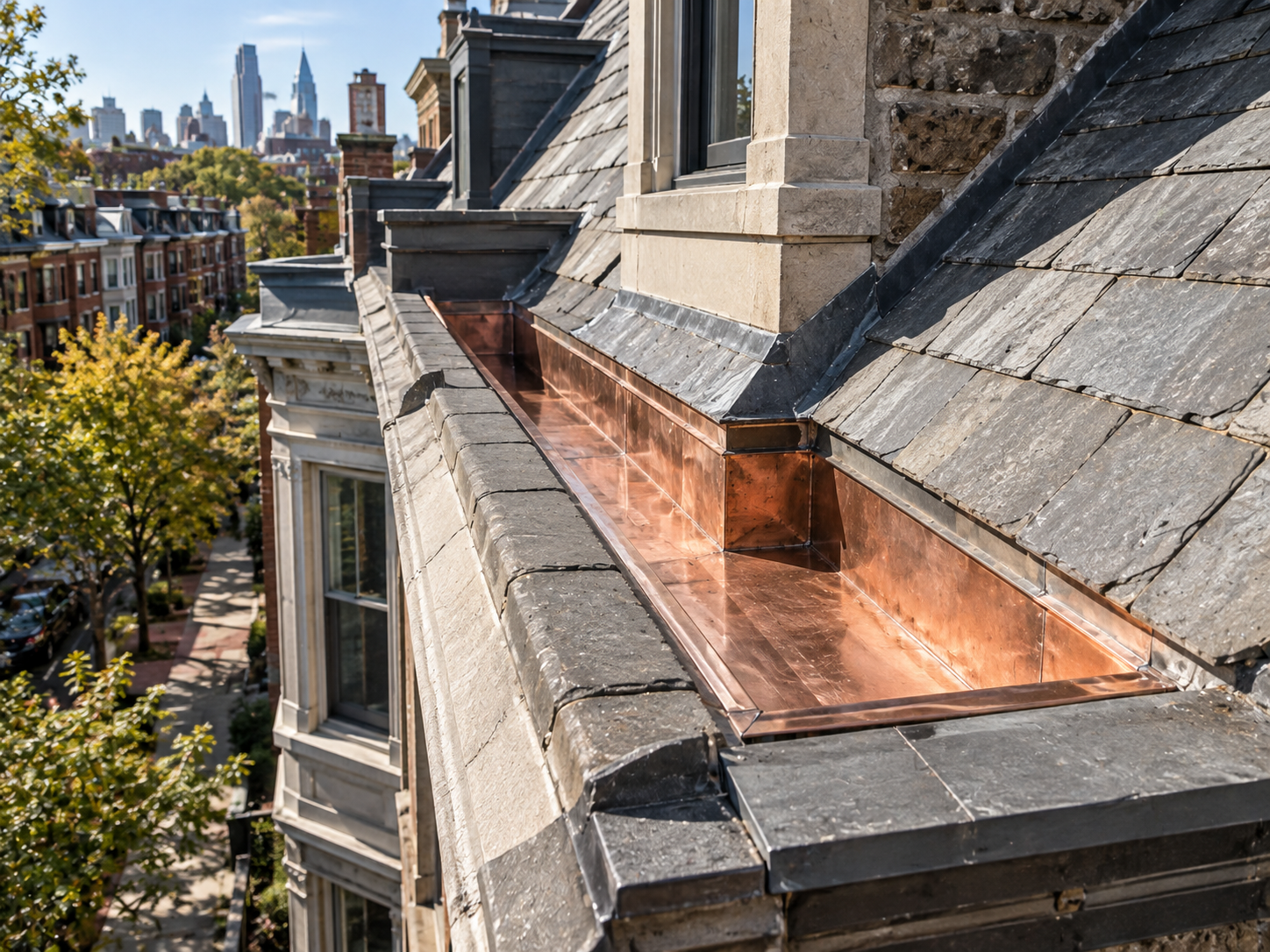 Repairing and Relining Box Gutters on Older Philadelphia Homes in Philadelphia