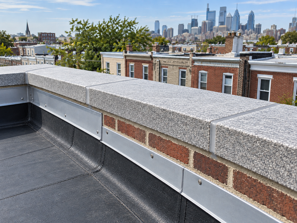 Parapet Coping and Counterflashing Repairs on Philly Rowhomes in Philadelphia

