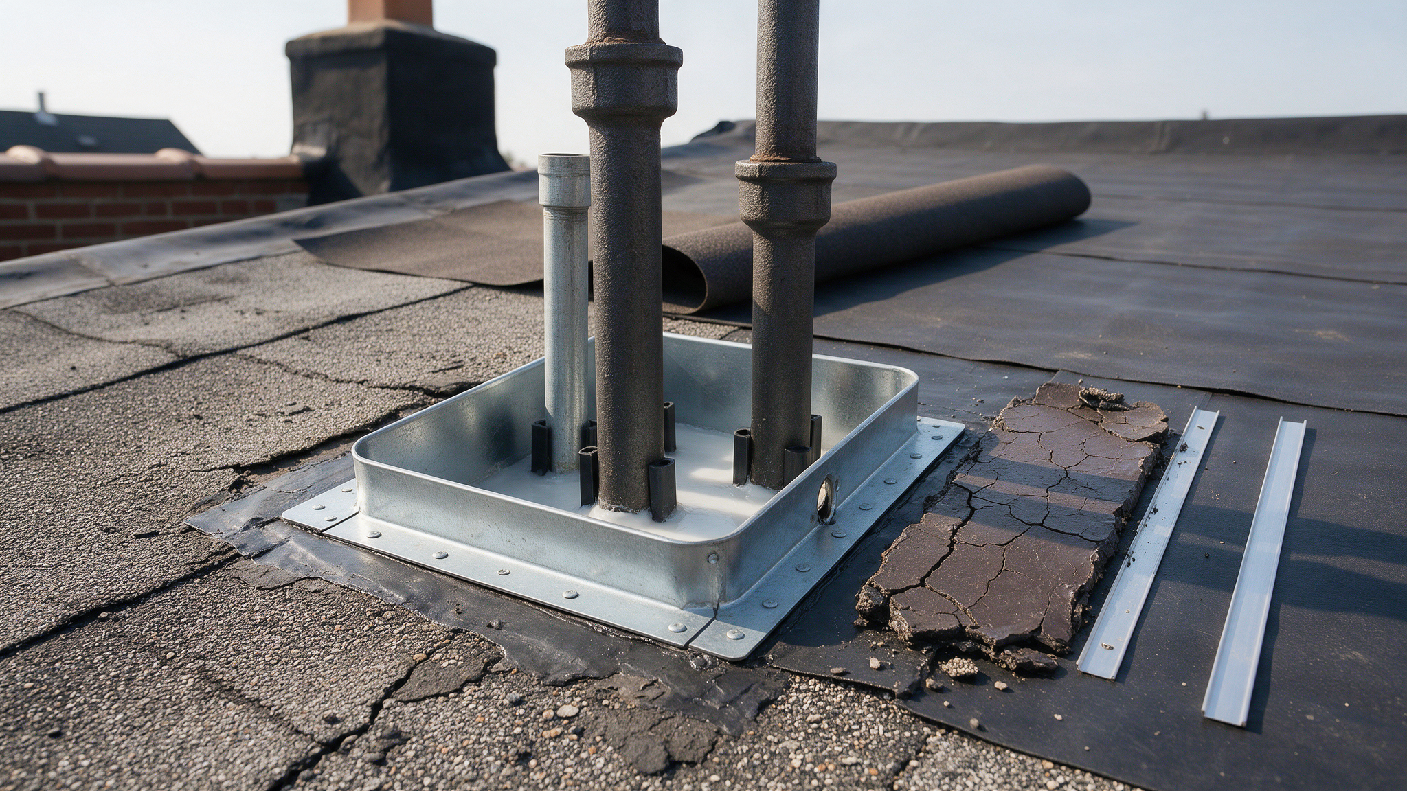 Professional pitch pocket roof repair Philadelphia detail for Philadelphia Roofing Experts in South Philadelphia